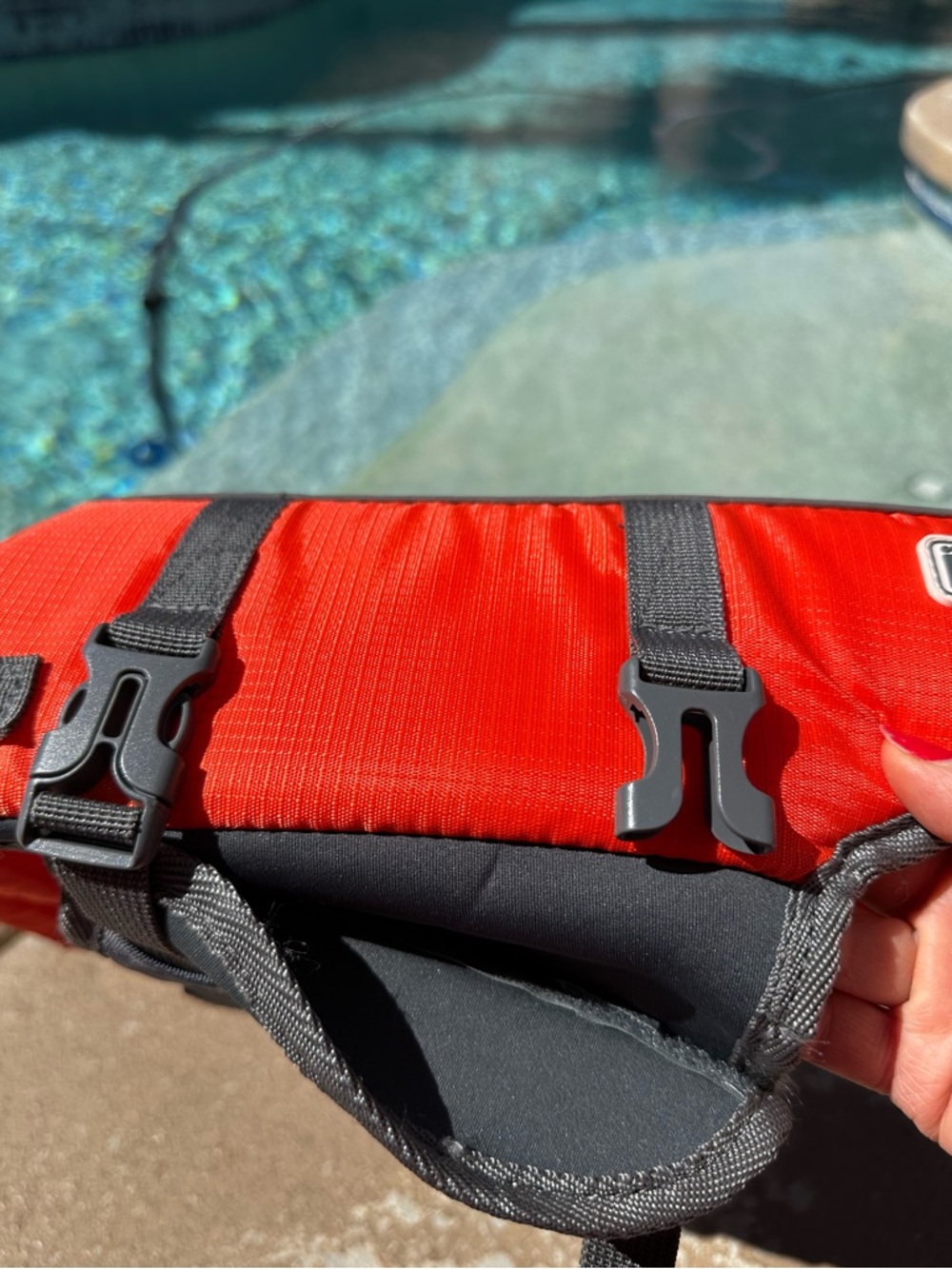Outward Hound Orange and Gray Dog Life Jacket - Picture 8 of 12